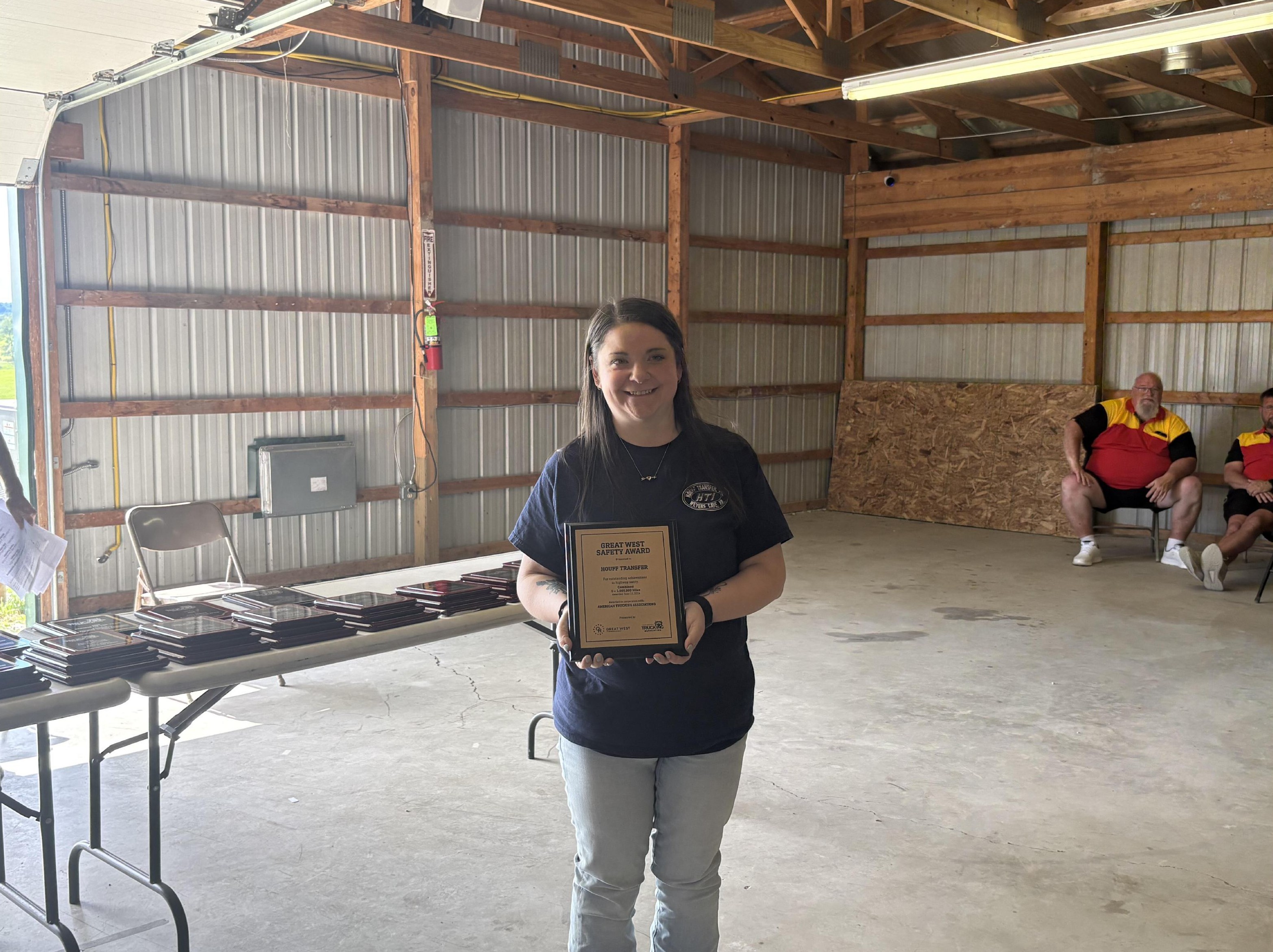 Houff Transfer accepting the Great West Safety Award