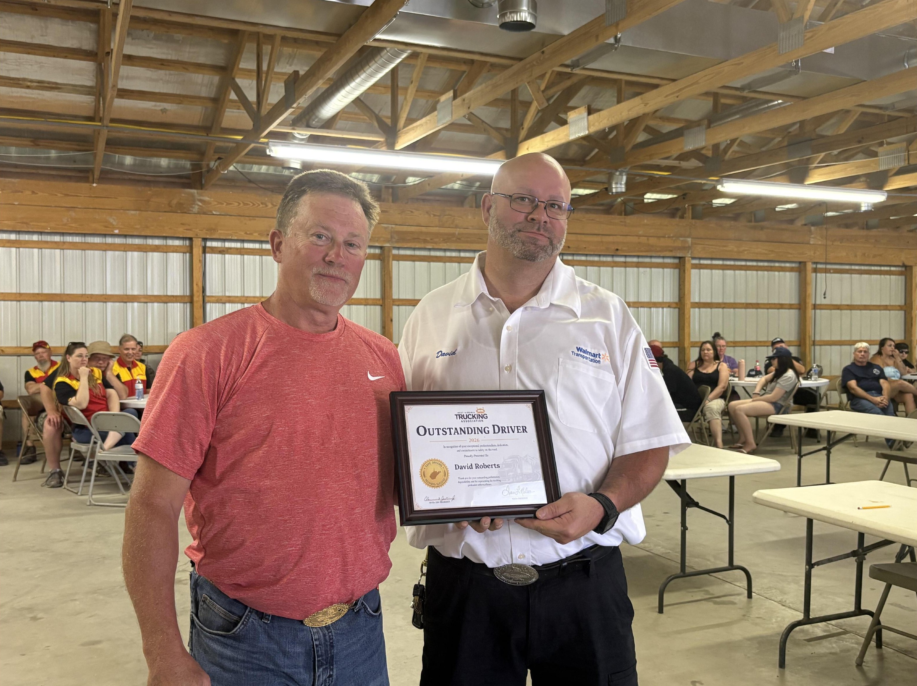 David Roberts accepting his Outstanding Driver award