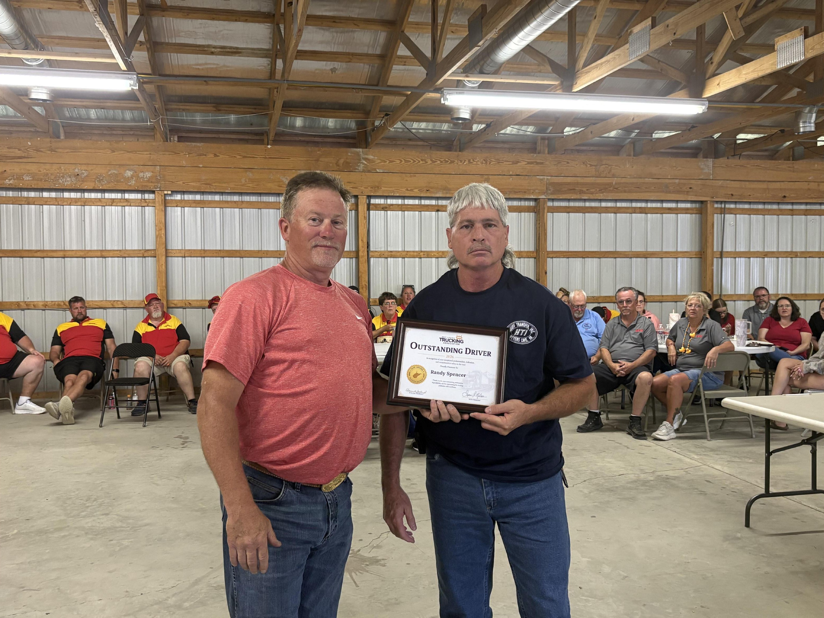 Randy Spencer accepting his Outstanding Driver award